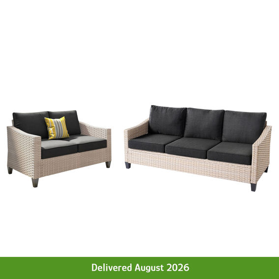 2 Piece Patio Set - Khaki & Black 2 Piece Patio Set - Khaki & Black