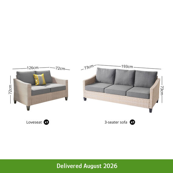 2 Piece Patio Set - Khaki & Grey