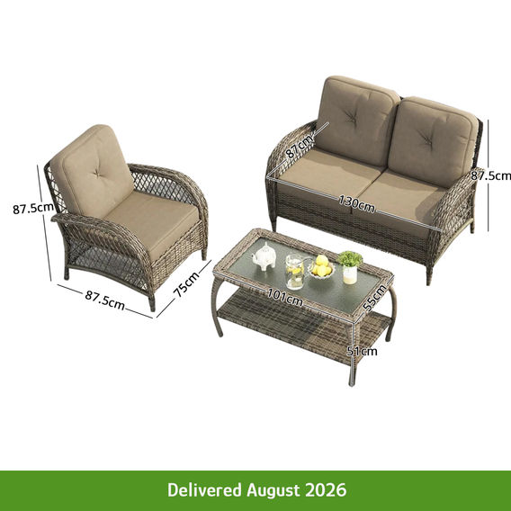 4pc PE Rattan Outdoor Sofa Set
