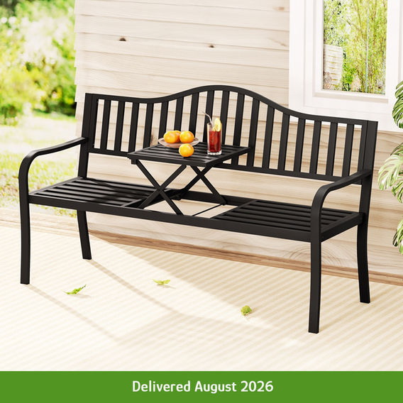 Garden Bench with Center Fold Table