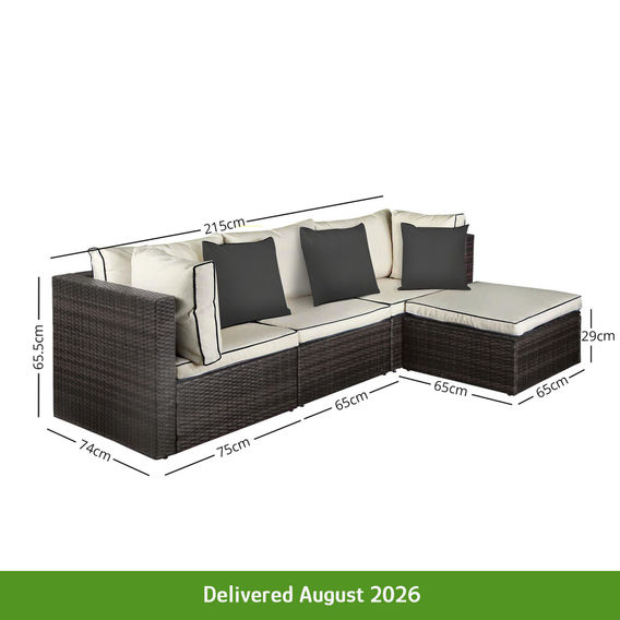 4 Piece PE Rattan Outdoor Sofa Set