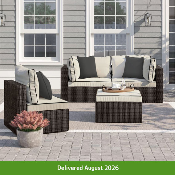 4 Piece PE Rattan Outdoor Sofa Set