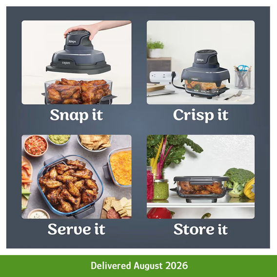 Ninja Crispi 4-in-1 Portable Glass Air Fryer - Cyberspace