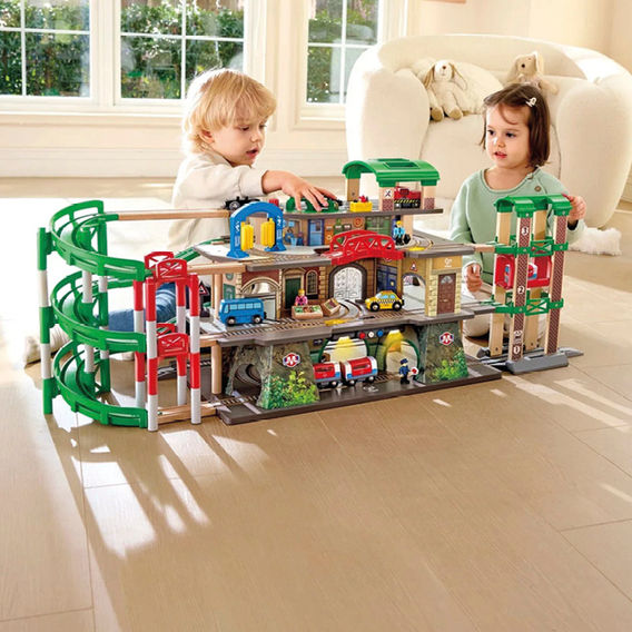 Hape Multi-Level Railway City Set