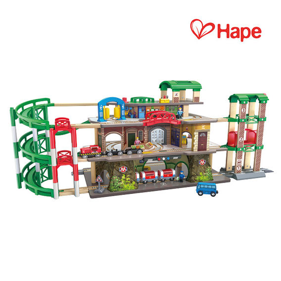Hape Multi-Level Railway City Set Hape Multi-Level Railway City Set