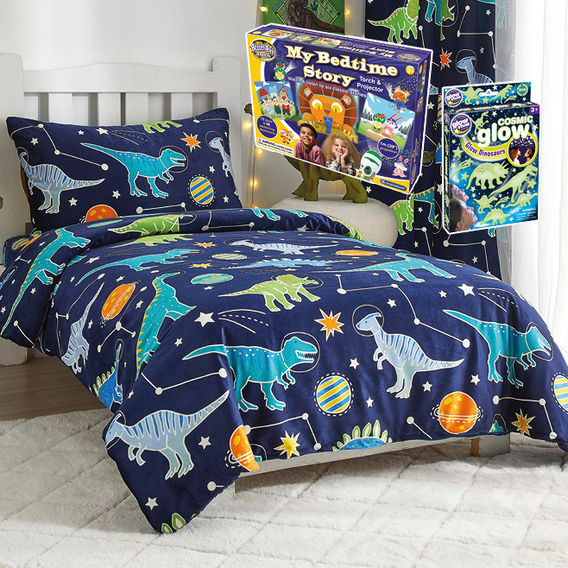 Glow in the Dark Dinosaur Duvet - Single