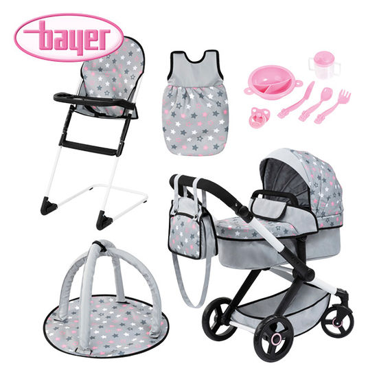 Bayer Dolls Pram Xeo Set Grey