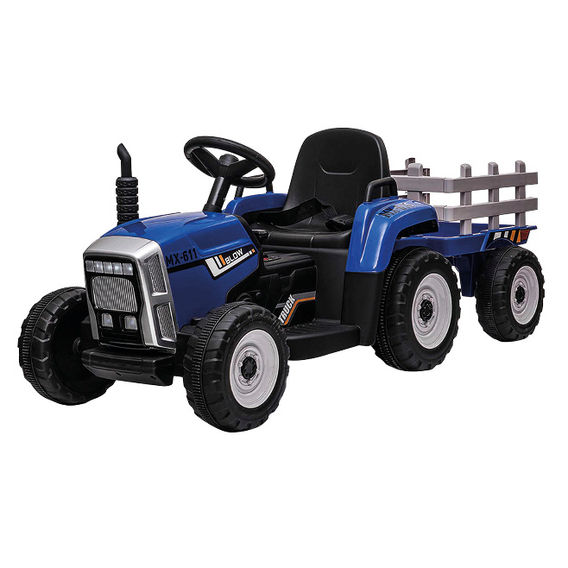 Ride On Tractor with Trailer - Blue Ride On Tractor with Trailer - Blue