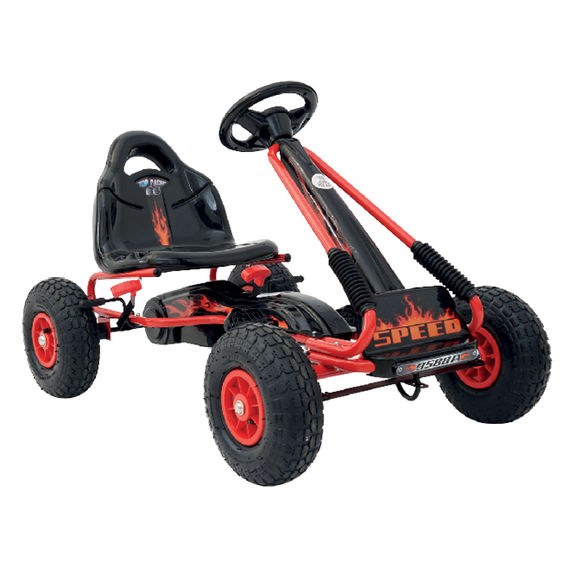 Kids Pedal Kart with Handbrake - Red