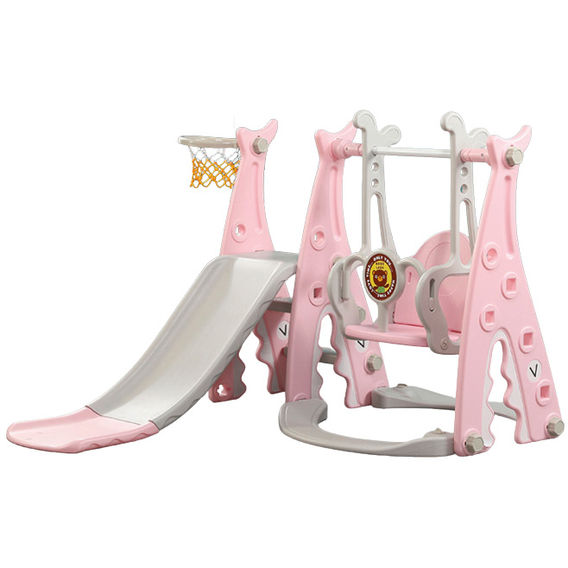 Kids Castle Swing and Slide Set - Pink Kids Castle Swing and Slide Set - Pink