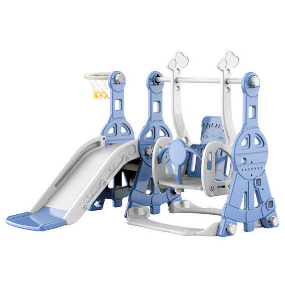 Kids Castle Swing and Slide Set - Blue