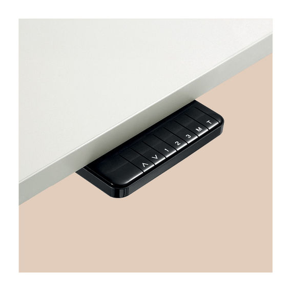 Height Adjustable Desk - White with Oak Veneer