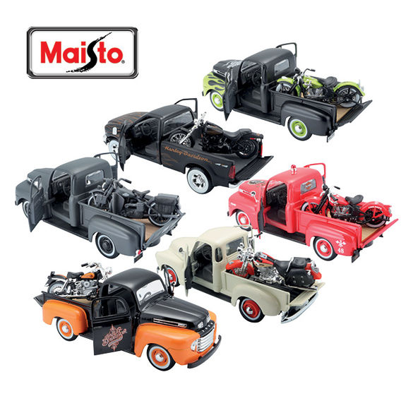 Maisto1:24 Harley Davidson Pickup with Bike Bundle