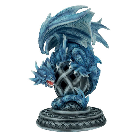 Coiled Dragon Resin Figure 23cm H