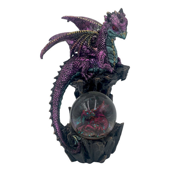 Purple Dragon Globe with Baby Hatchling 19.5cm H Purple Dragon Globe with Baby Hatchling 19.5cm H