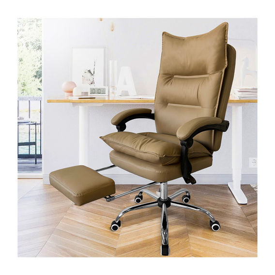 Executive Office Chair with Footrest - Khaki