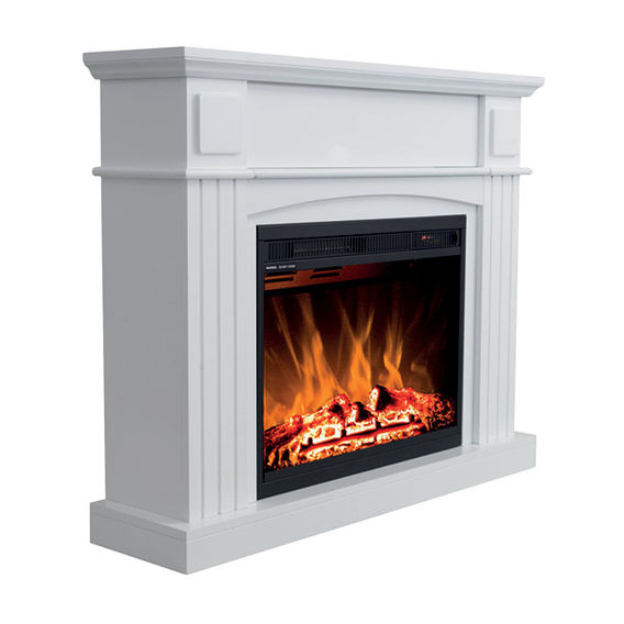 Electric 3D Fireplace Heater with LED - White
