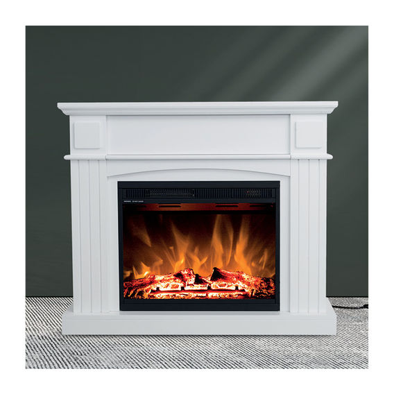 Electric 3D Fireplace Heater with LED - White Electric 3D Fireplace Heater with LED - White