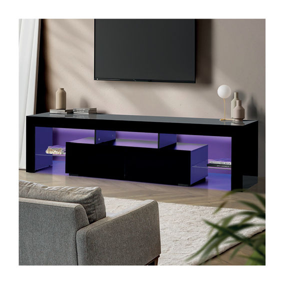 1.9m Piano Black Entertainment Unit with LED Light 1.9m Piano Black Entertainment Unit with LED Light