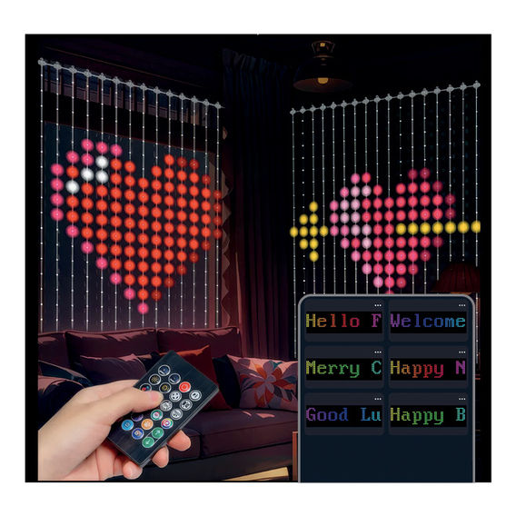 APP LED Message Curtain 2x2m Set of 2