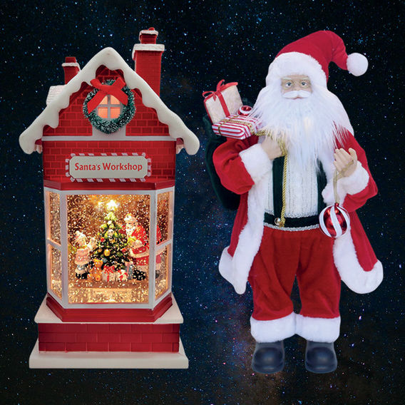 60cm Santa & Santa Lava House Bundle