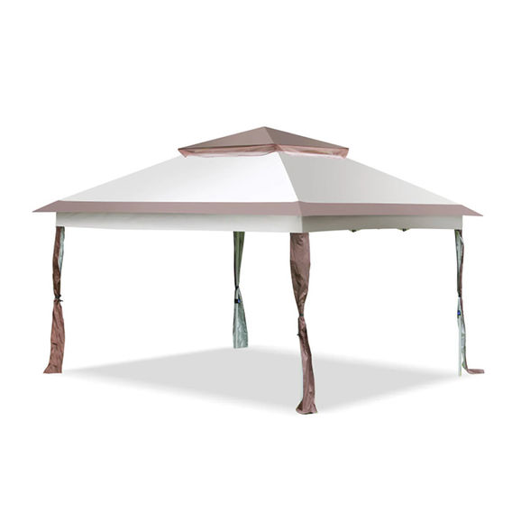 OnePush Gazebo 3.3m Coffee & Khaki