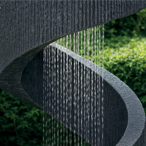 Basel Cement Spiral Water Feature with Light Basel Cement Spiral Water Feature with Light