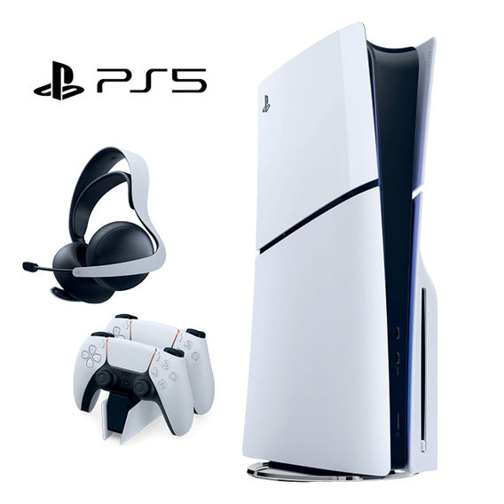PS5 Playstation Slim 1TB Disc Console Bundle