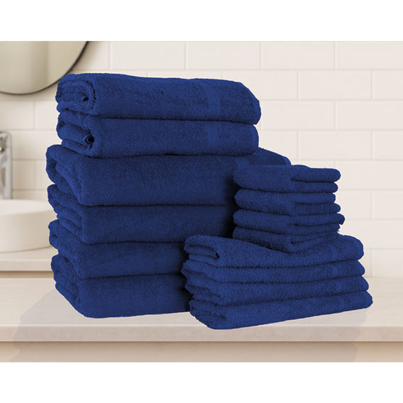 Marlborough 14 Pack Cotton Family Towel Bundle - Monaco Blue Marlborough 14 Pack Cotton Family Towel Bundle - Monaco Blue