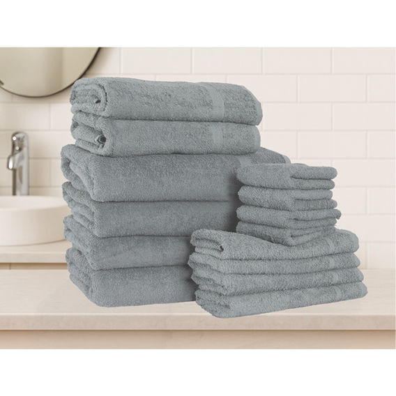 Marlborough 14 Pack Cotton Family Towel Bundle - Silver Marlborough 14 Pack Cotton Family Towel Bundle - Silver