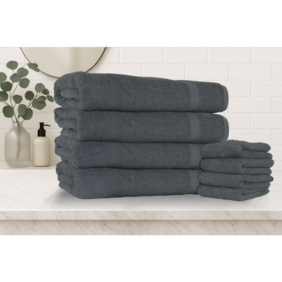 Marlborough 8 Pack Cotton Monster Towel Set - Charcoal Marlborough 8 Pack Cotton Monster Towel Set - Charcoal