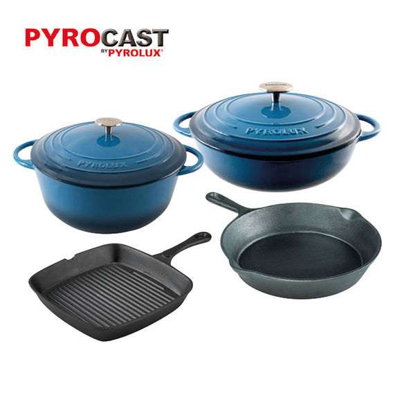 Pyrolux Cast Iron Bundle - Ocean Blue