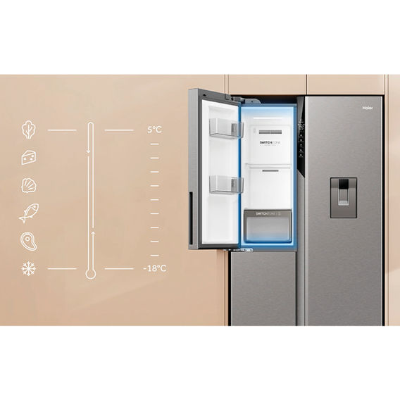 Haier 574L S+ Three-Door Side-by-Side Refrigerator SS
