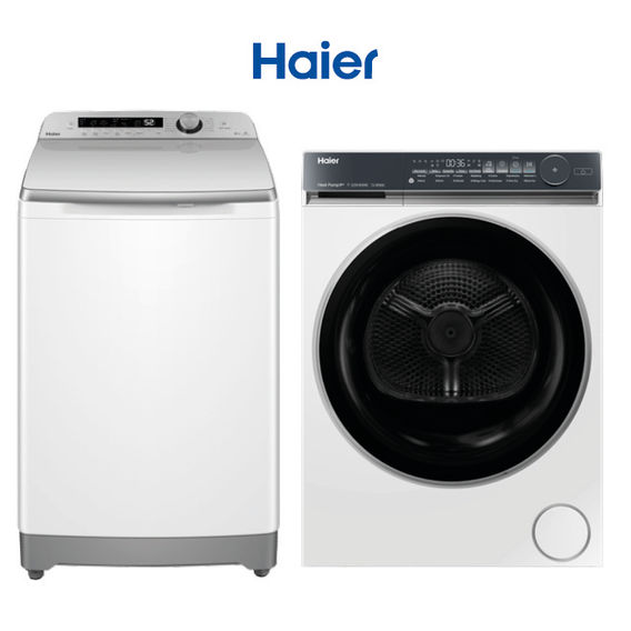 Haier 10kg Top Loader & 9kg Dryer Combo - White