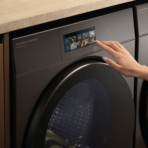 F&P 12kg Series 5 Contemporary Front Loader Washer Black