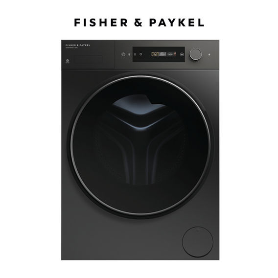 F&P 12kg Series 5 Contemporary Front Loader Washer Black