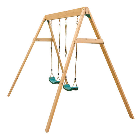 Motueka Double Wooden Swing & Climbing Wall & Cubby House Bundle Motueka Double Wooden Swing & Climbing Wall & Cubby House Bundle