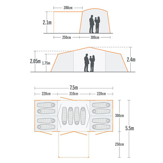Kiwi Camping Moa 12 Canvas Air Tent Kiwi Camping Moa 12 Canvas Air Tent