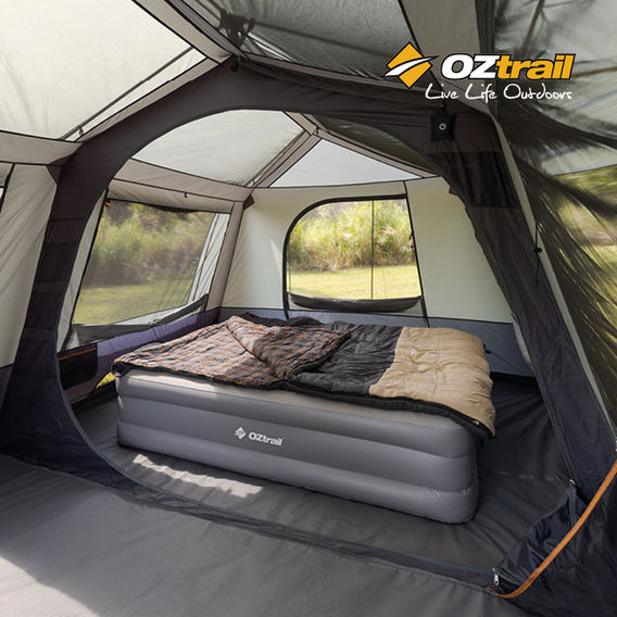 Oztrail Duo Comfort Queen 12/240V Airbed Bundle