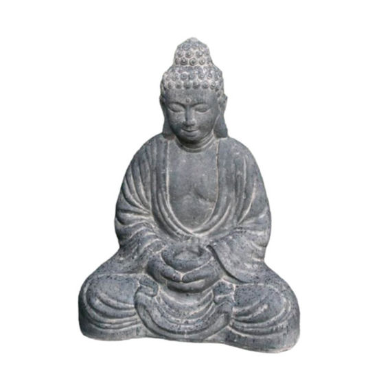 Sitting Buddha with Bowl 74cm Stone Finish