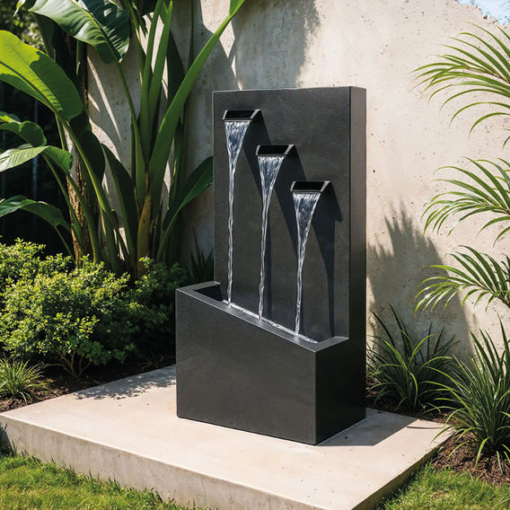 Falling Water Triple Water Feature with Pump & Light Falling Water Triple Water Feature with Pump & Light