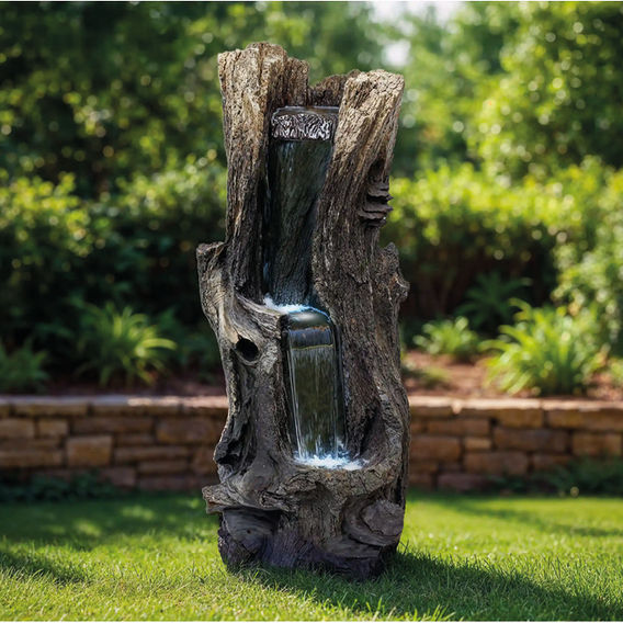 Hollow Trunk Water Feature with Pump & Light