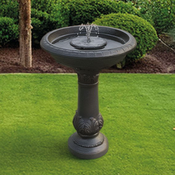 Victorian Solar Bird Bath with Pump & Lights Victorian Solar Bird Bath with Pump & Lights