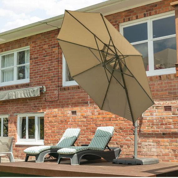 Shelta Cantilever Umbrella Olefin 3.3m - Taupe