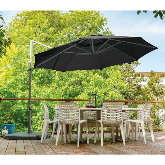 Shelta Cantilever Umbrella Olefin 3.3m - Charcoal Shelta Cantilever Umbrella Olefin 3.3m - Charcoal