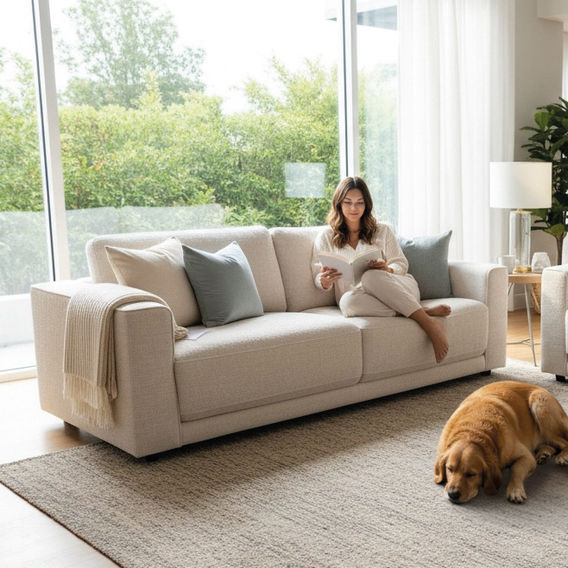 Oakland Luxe 3 Seater Sofa - Beige Oakland Luxe 3 Seater Sofa - Beige
