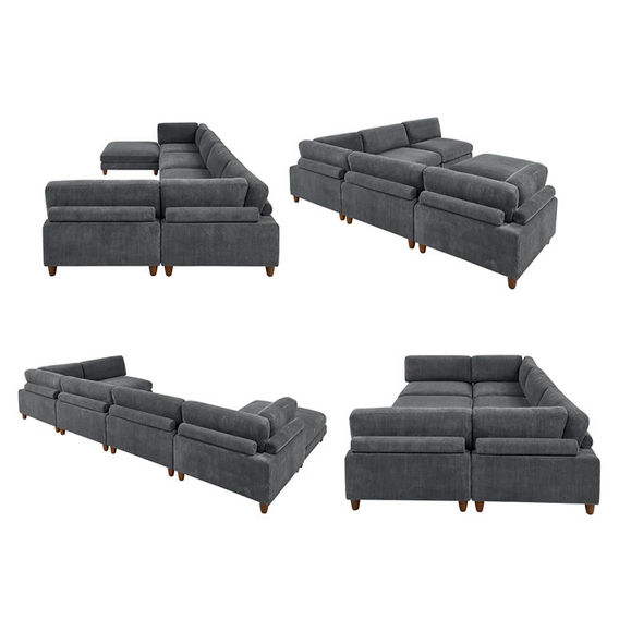Morton Corduroy Modular Sofa Grey