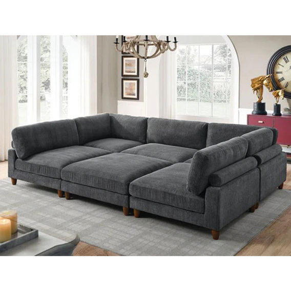 Morton Corduroy Modular Sofa Grey