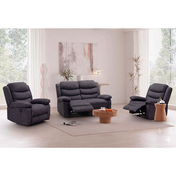 Norfolk 2RR+R+R Recliner Suite - Dark Grey