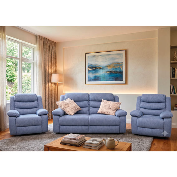 Norfolk 2RR+R+R Recliner Suite - Blue Norfolk 2RR+R+R Recliner Suite - Blue